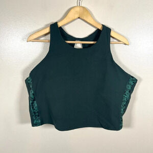 Athleta Conscious Crop Serene Top D-DD Size 3X Green Yoga Pilates Workout